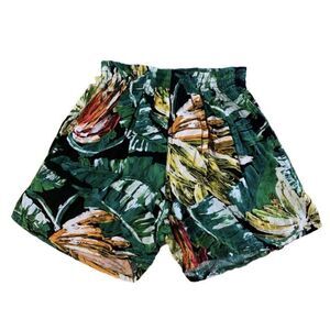 Vintage Jams World Surf Line Hawaii Honolulu Floral Shorts Size Small *Flaws
